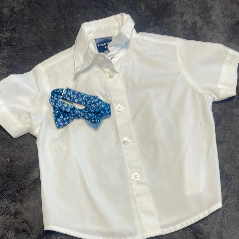 Nautica Blue and White Striped Tie